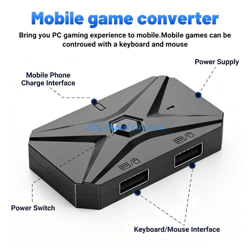 Gaming Keyboard And Mouse Converter For Mobile - U75B Universal Mobile Gaming Keyboard Mouse