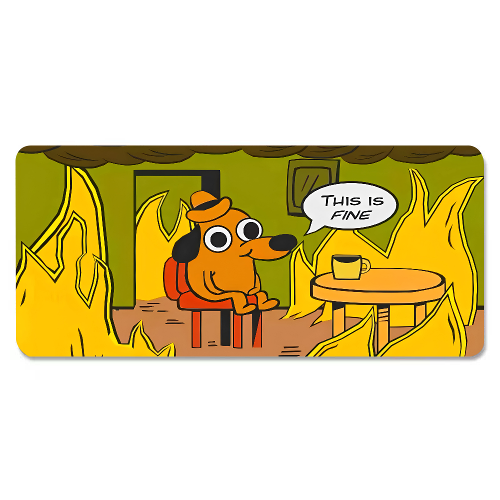 This Is Fine Dog Dachshund Mou - Gaming Keyboard And Mouse Pad ulasan dan harga