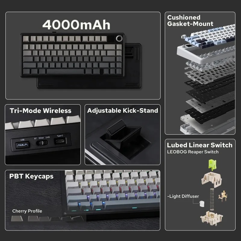 AULA F75 Max Mechanical Keyboa - Gaming Keyboard Nearby ulasan dan harga