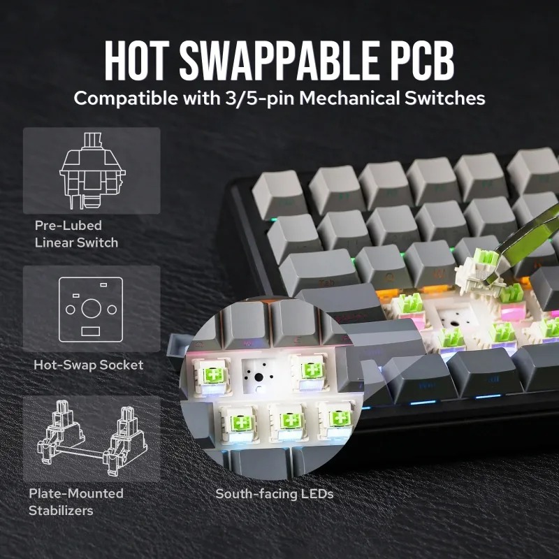 AULA F75 Max Mechanical Keyboa - Gaming Keyboard Nearby ulasan dan harga