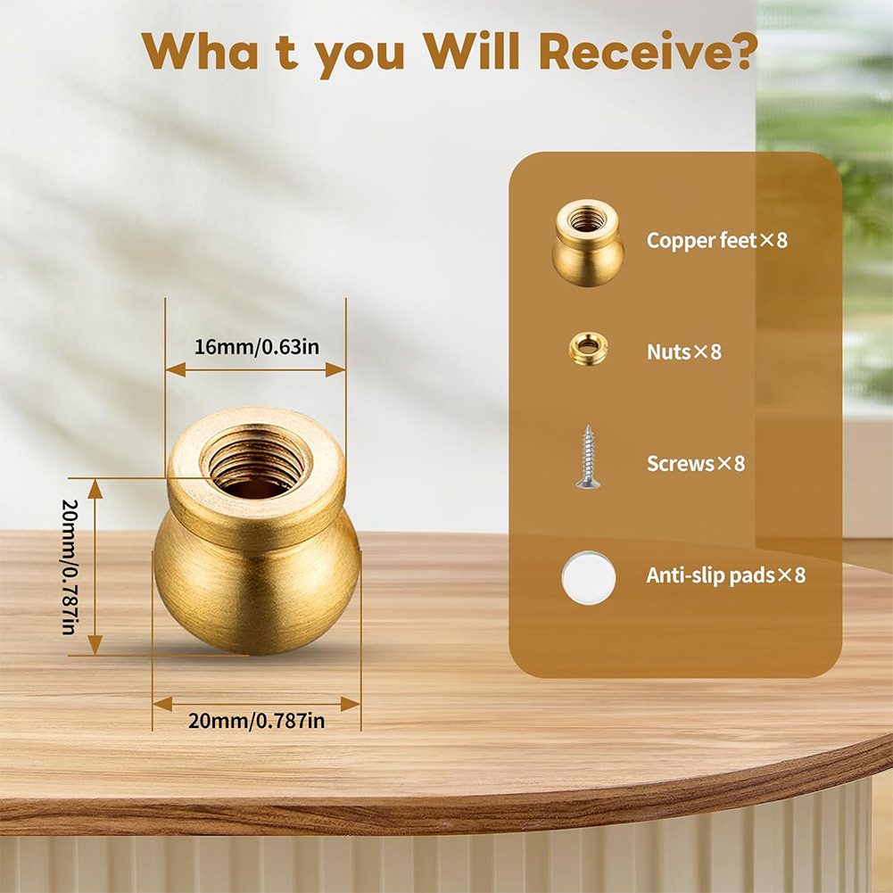 4Pcs Brass Cutting Board Feet  - Stabilizer Screw In ulasan dan harga