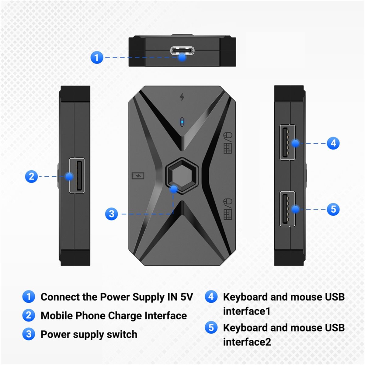 #48Y (Black)Mobile Games Conve - Gaming Keyboard And Mouse Converter For Mobile ulasan dan harga