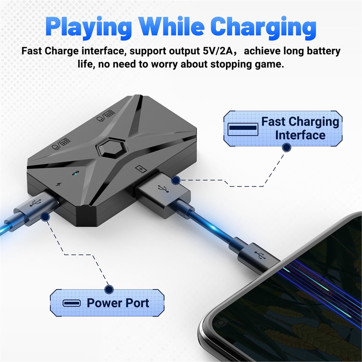 #48Y (Black)Mobile Games Conve - Gaming Keyboard And Mouse Converter For Mobile ulasan dan harga