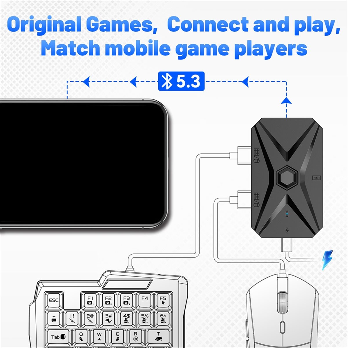 #48Y (Black)Mobile Games Conve - Gaming Keyboard And Mouse Converter For Mobile ulasan dan harga