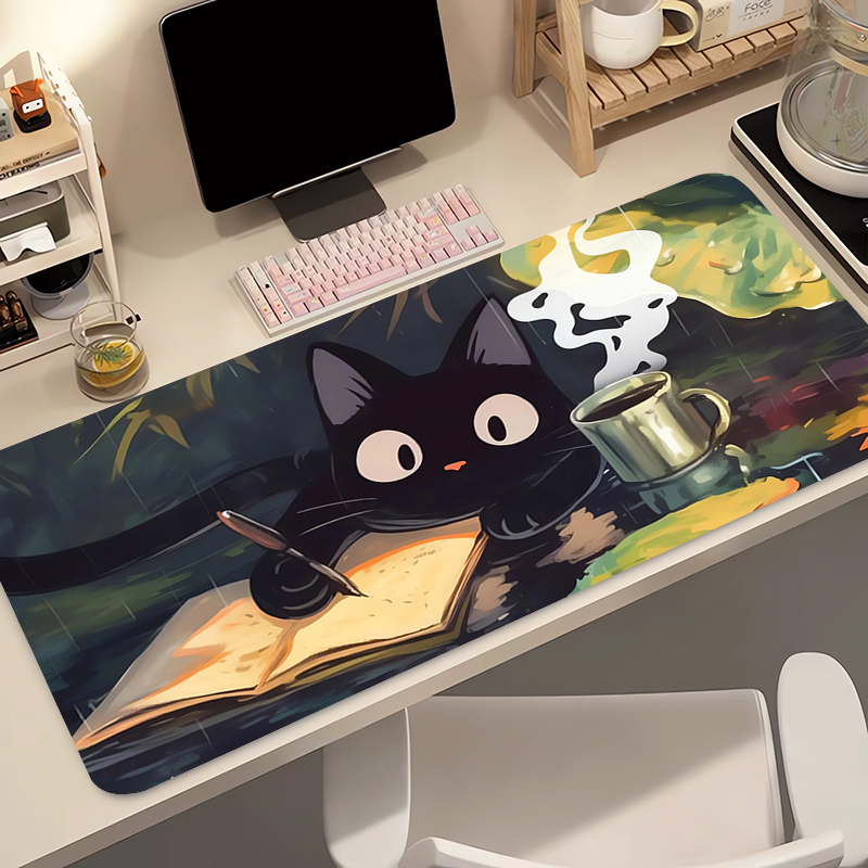 Kawaii Black Cat Silicone Soft - Gaming Keyboard And Mouse Pad ulasan dan harga
