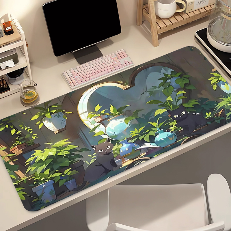 Kawaii Black Cat Silicone Soft - Gaming Keyboard And Mouse Pad ulasan dan harga